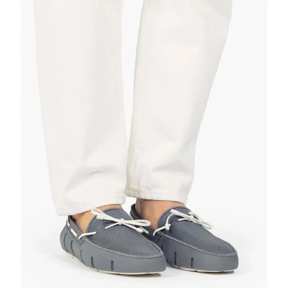 SWIMS Men's Grey Braided Lace Lux Washable Boat
Loafers Size 11